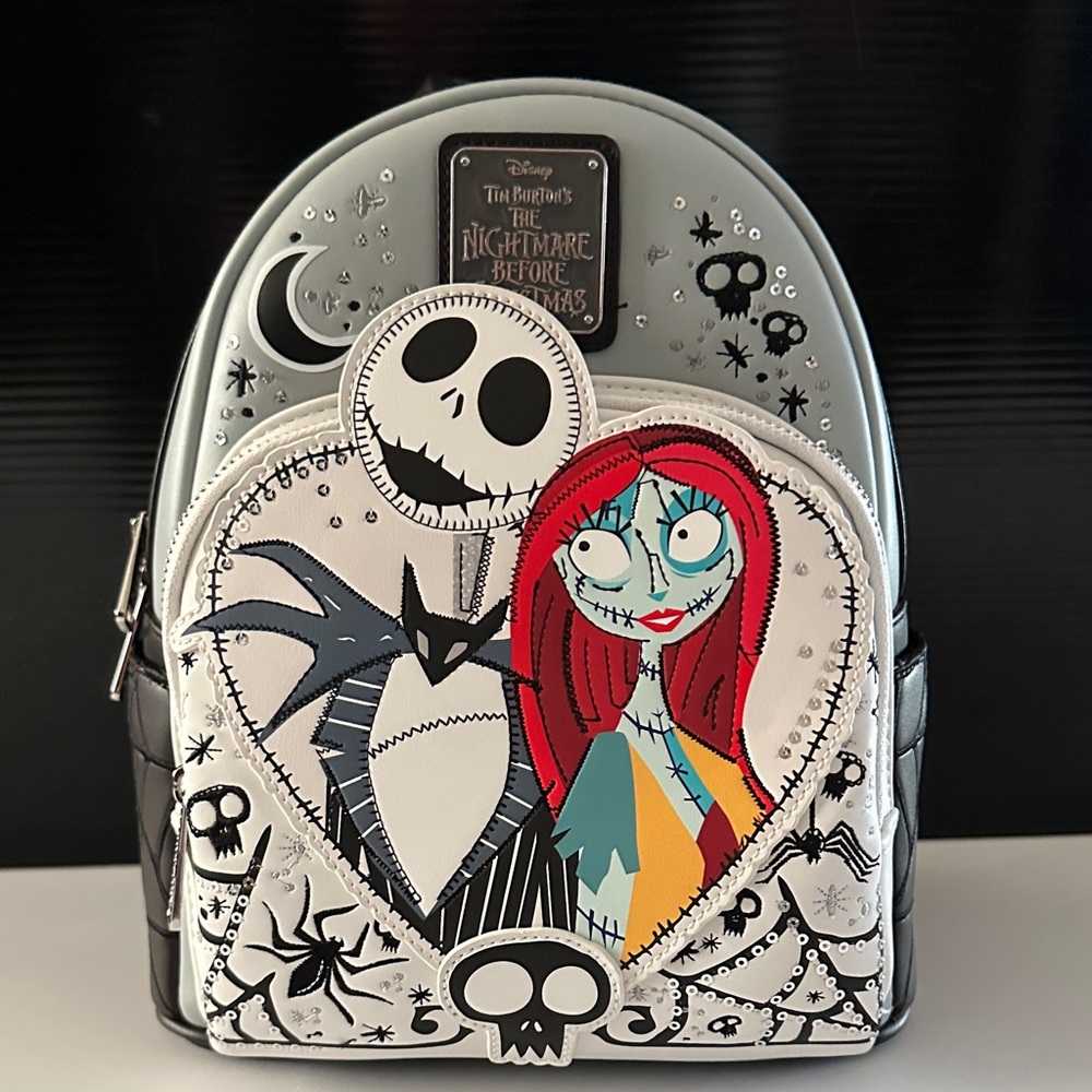 Disney Gray and Black Nightmare Before Christmas Backpack